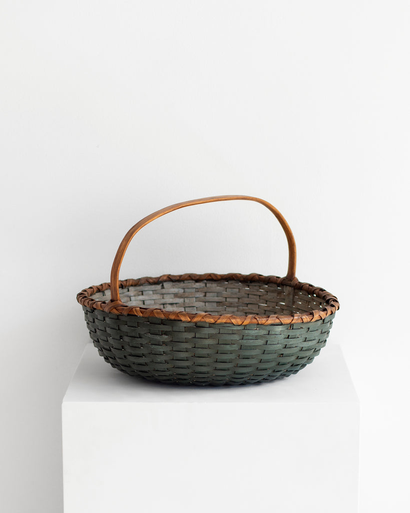 Jonathan Kline - Forest Green and Gray Painted Fruit Basket