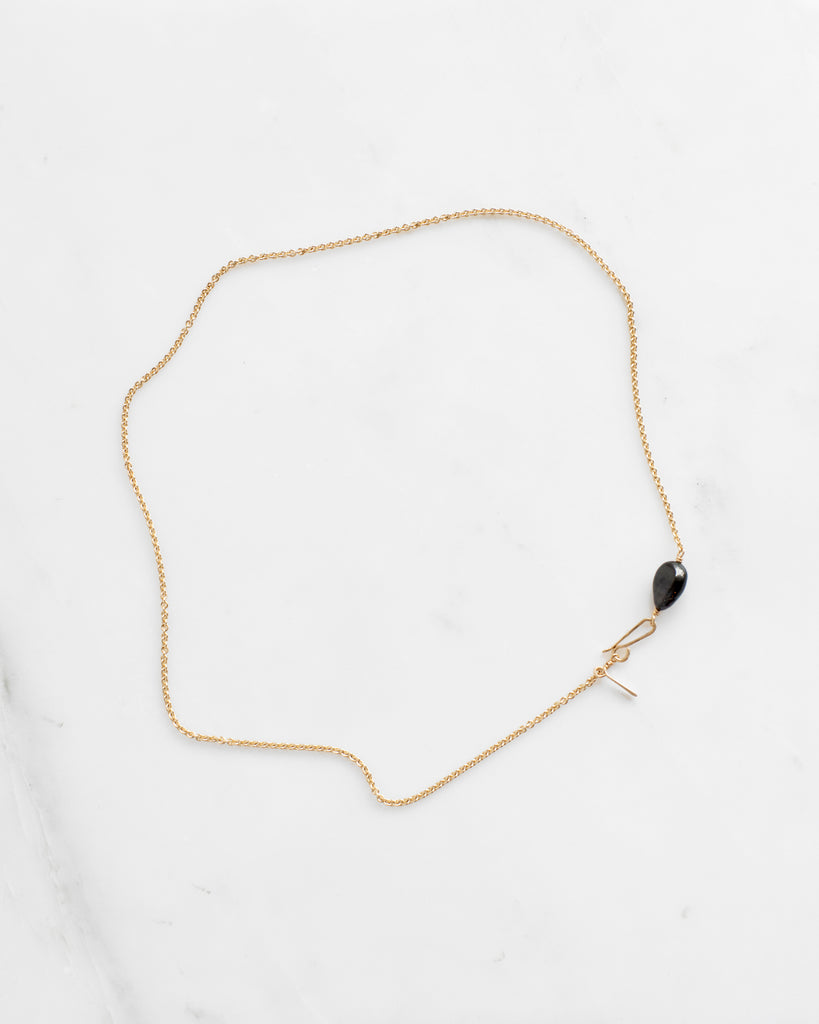 14K Black Pearl Chain Necklace