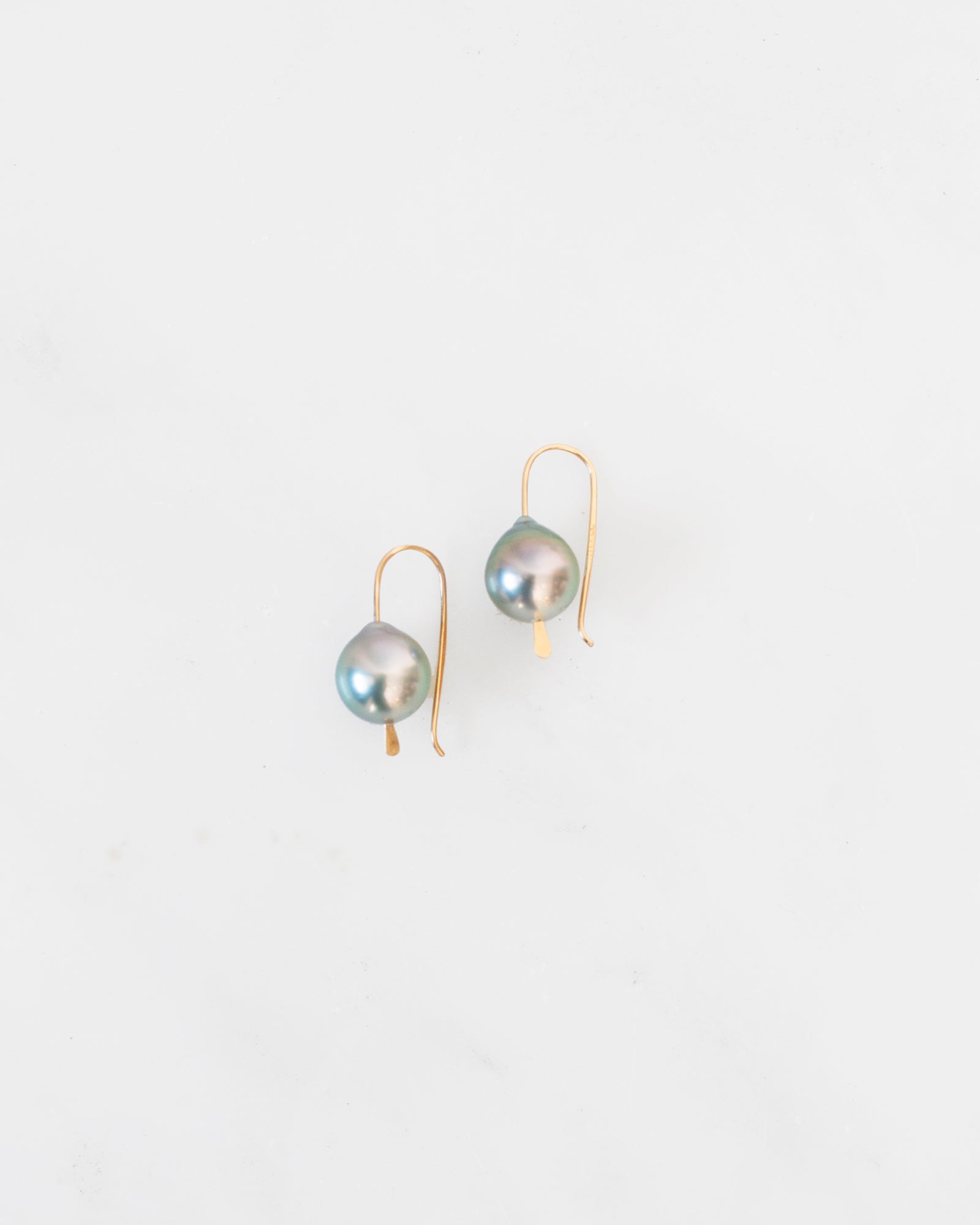 14K Tahitian Pearl Drop Earrings