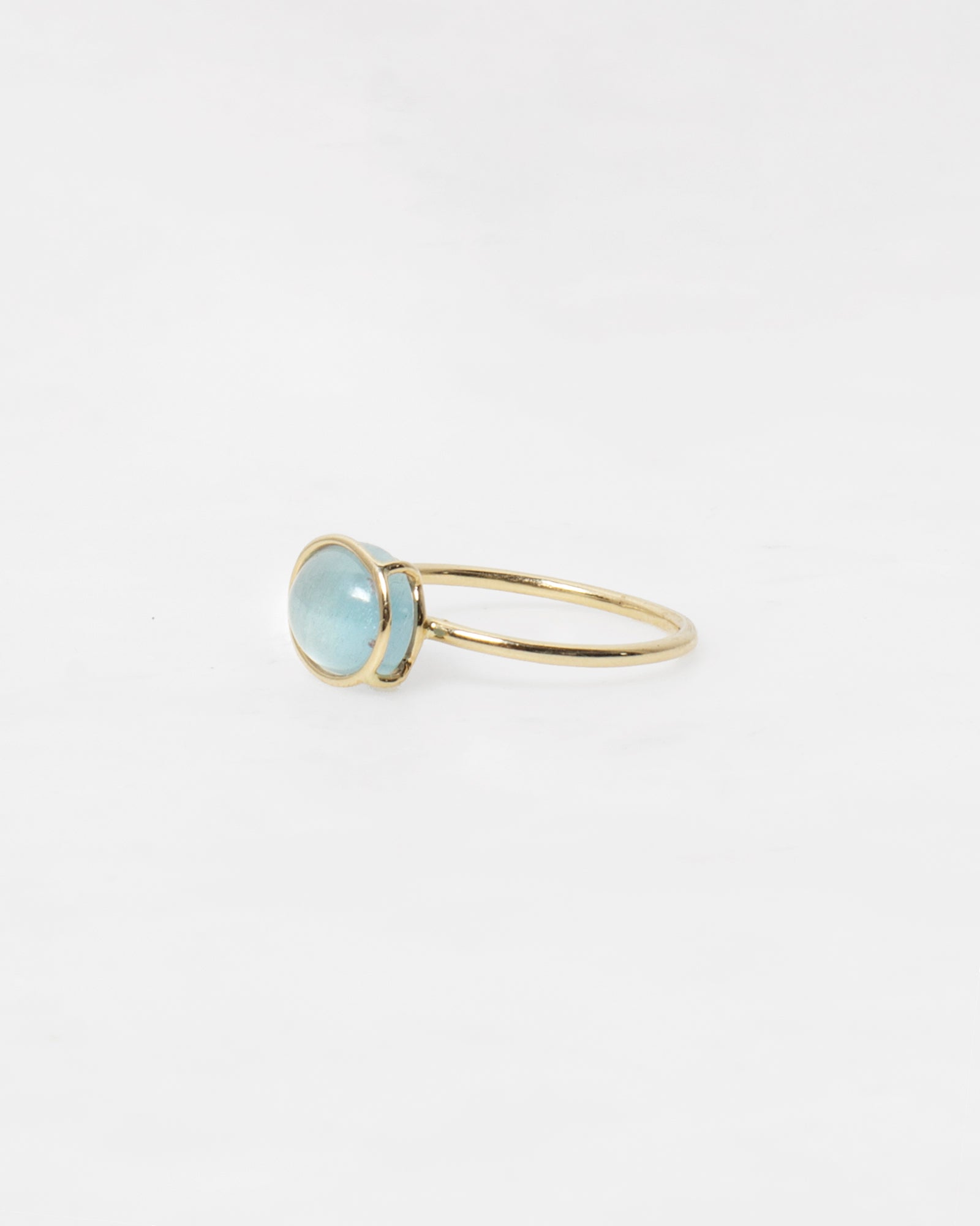 14K East West Silvery Pool Ring