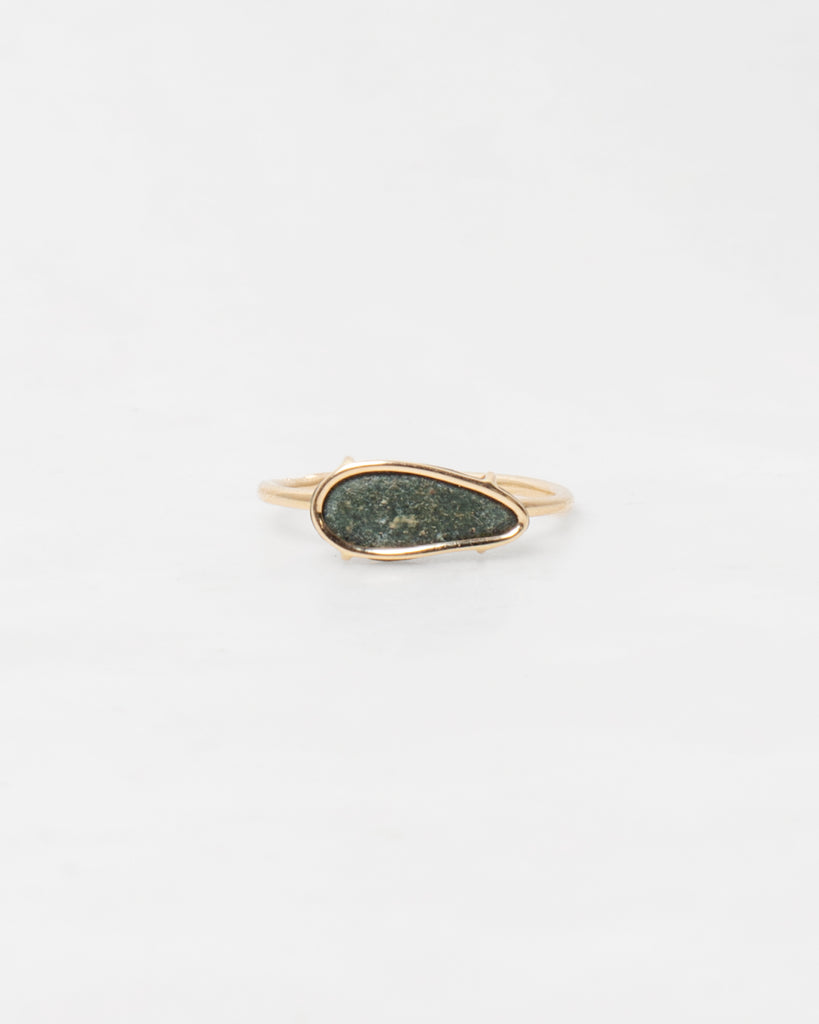 14K Grey Green Island Stone Ring