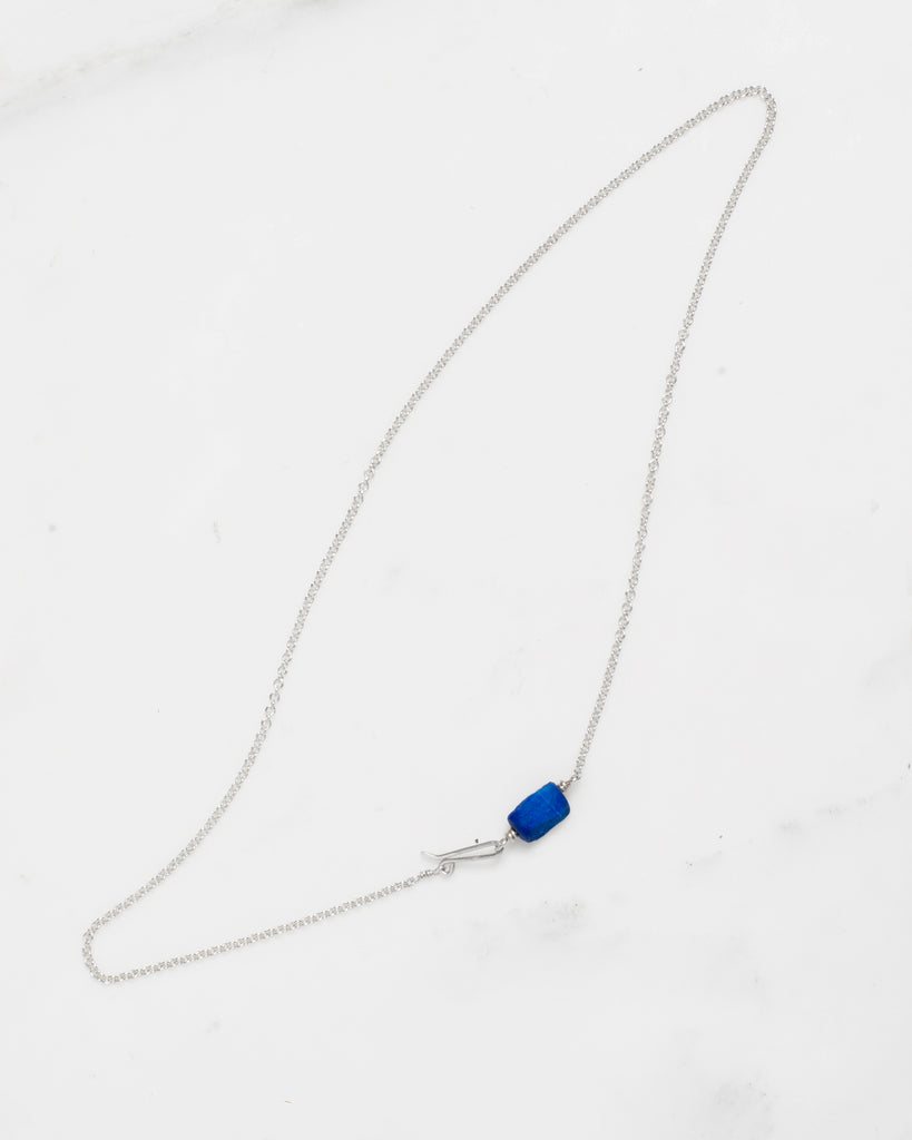 Sterling Lapis Chain Necklace