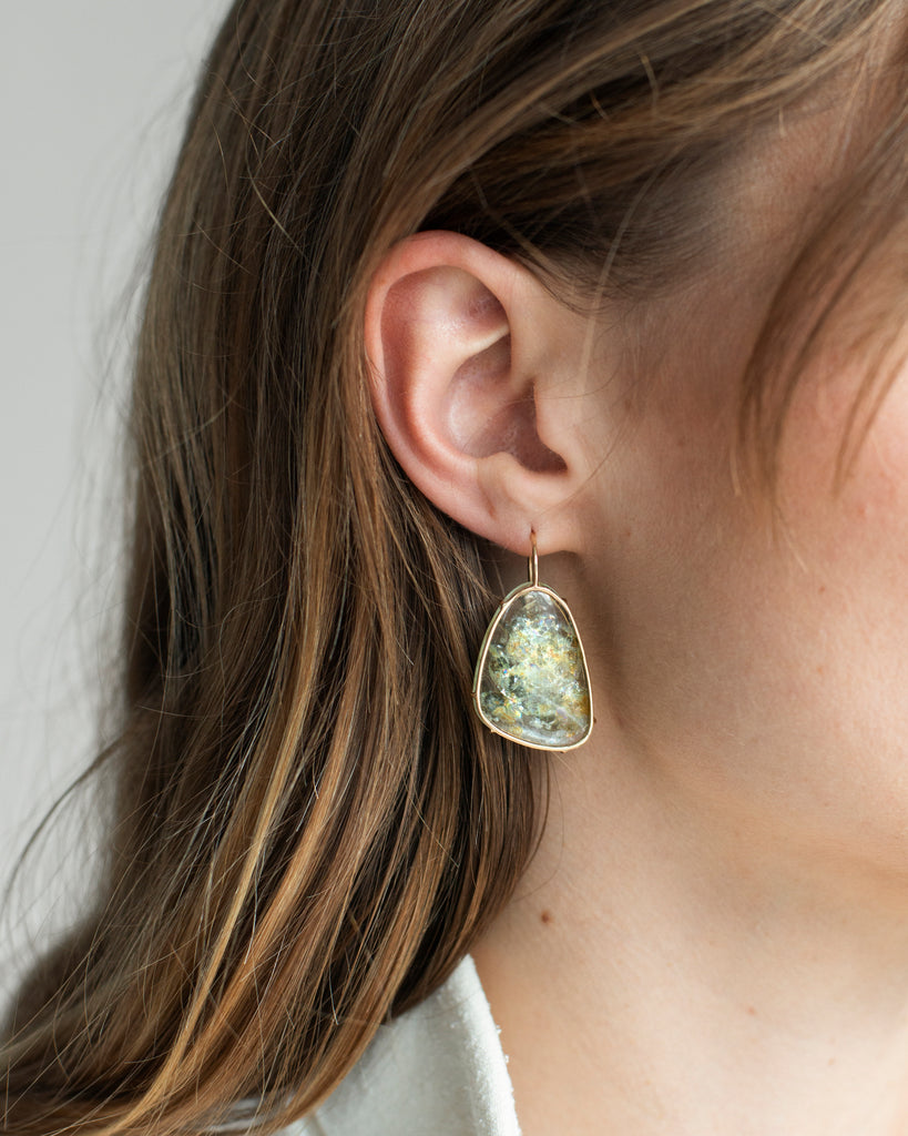 14K Lichen Floating Earrings