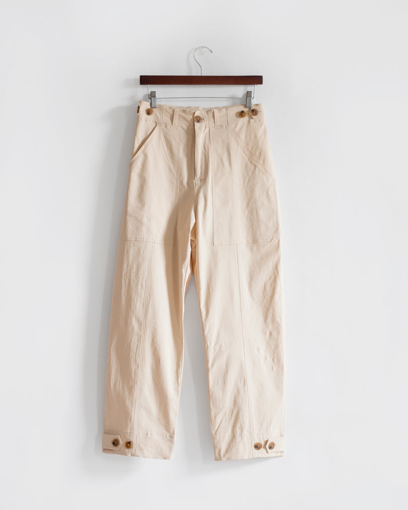 Mijeong Park - Cropped Workwear Pants in Light Beige