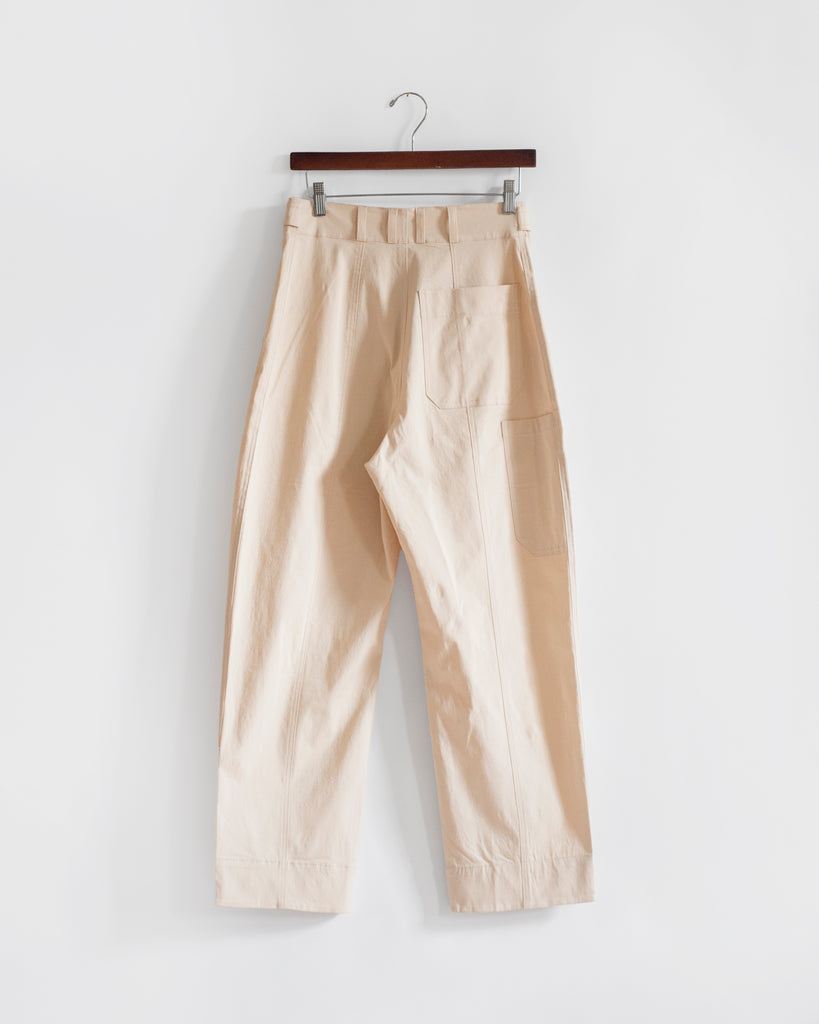 Mijeong Park - Cropped Workwear Pants in Light Beige