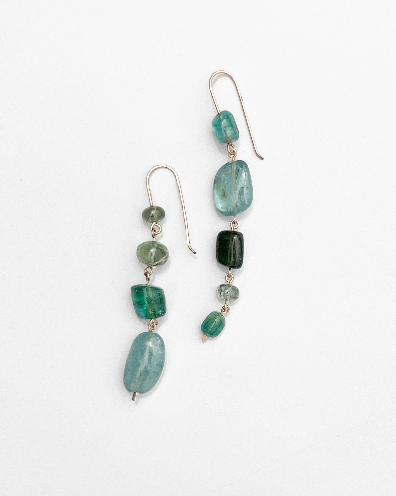 Green Sea Cascade Earrings