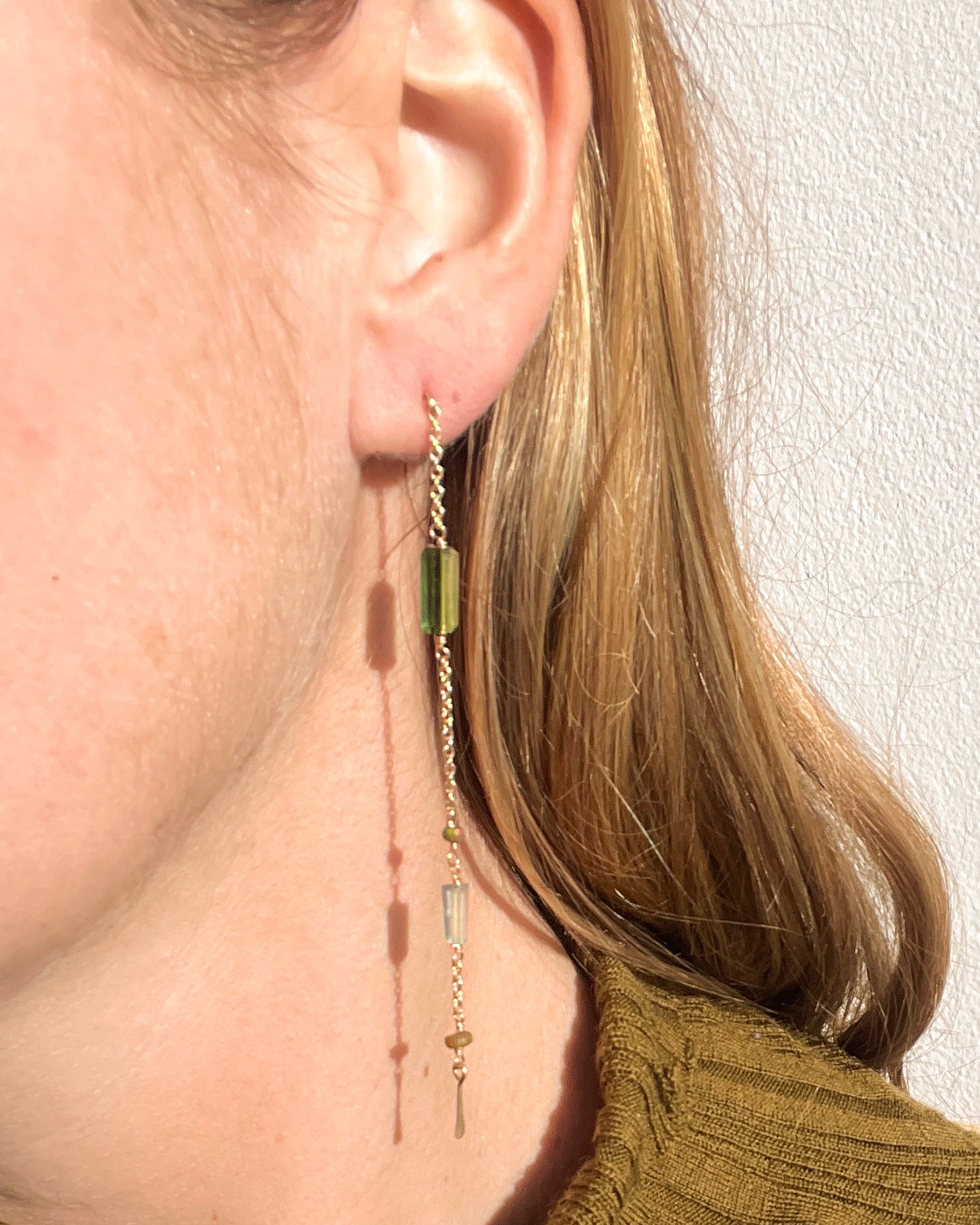 14K Cypress Chain Earrings