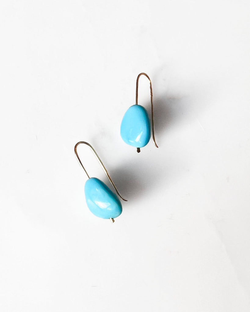 14K Turquoise Drop Earrings