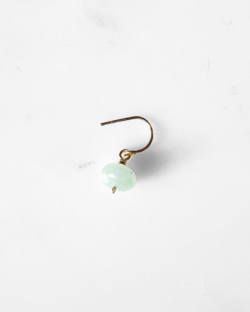 14K Mint Opal Single Crescent Charm Earring