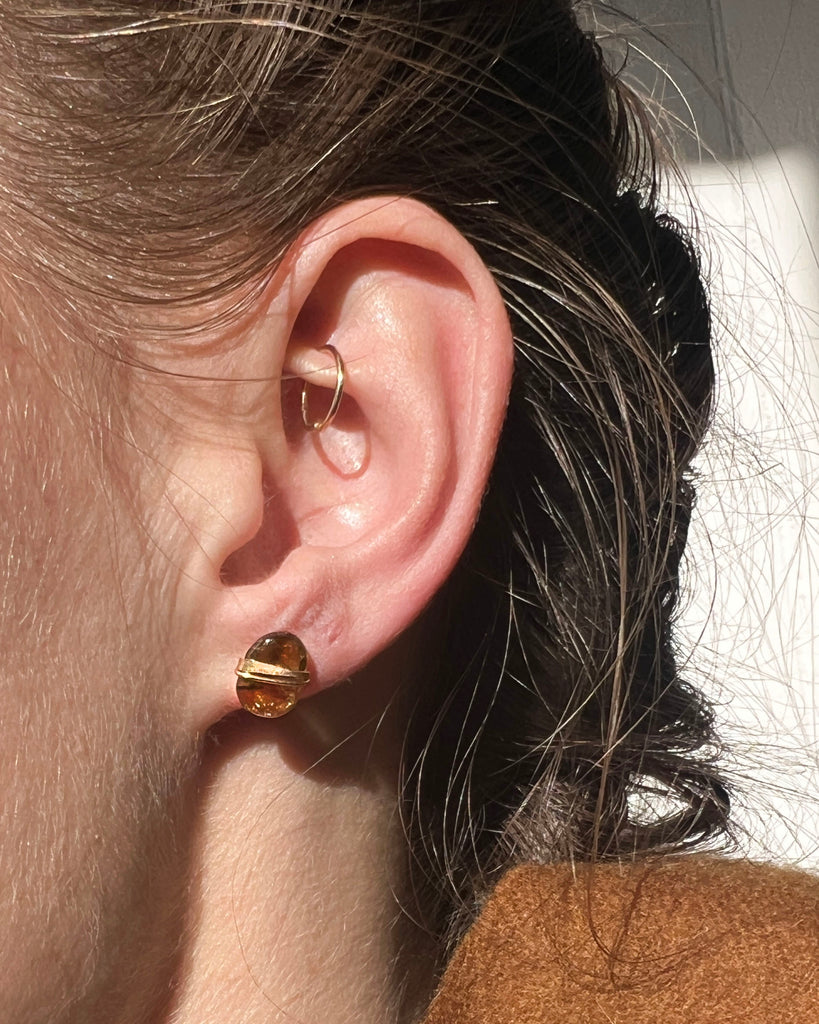 Olive Tourmaline Stud Earrings
