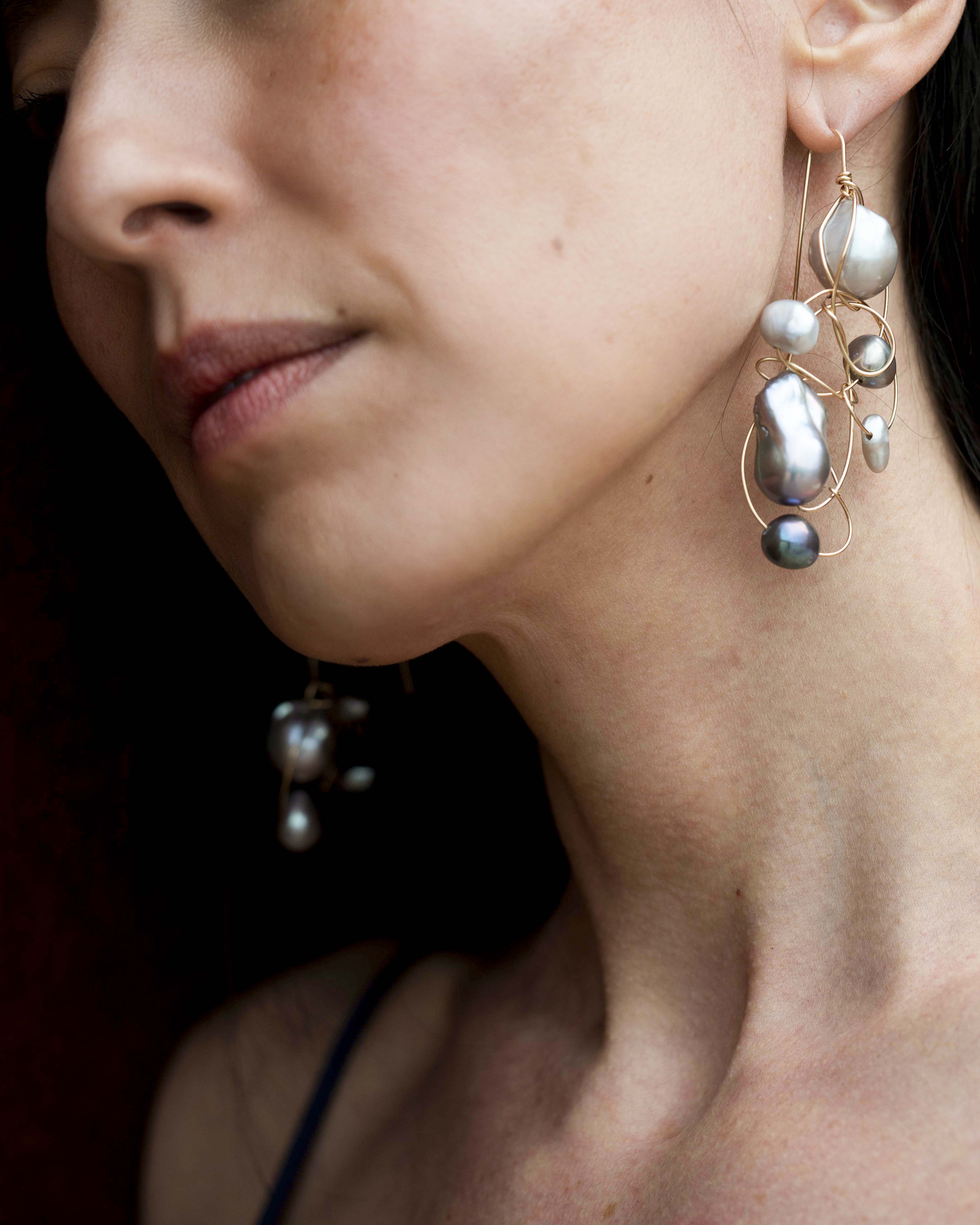 Woven Baroque Pearl Earrings