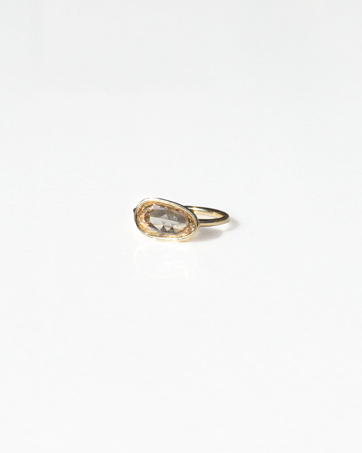 Peach Diamond Floating Ring