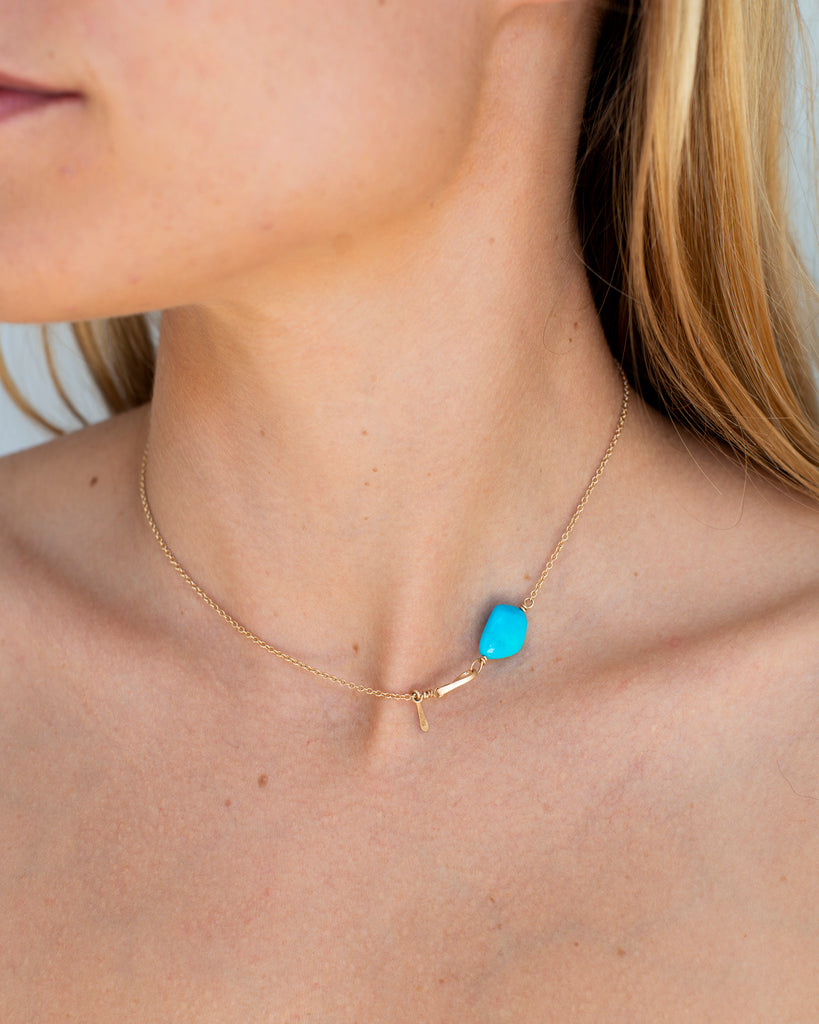 14K Turquoise Chain Necklace