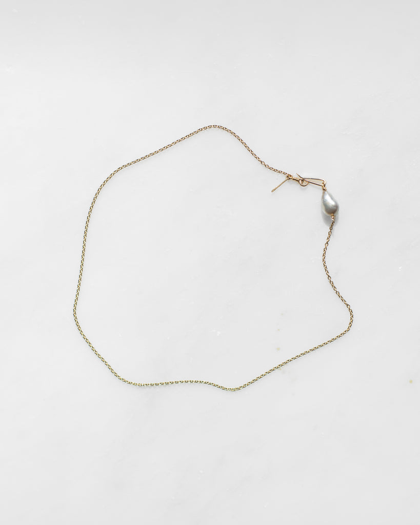 14K Keshi Pearl Chain Necklace
