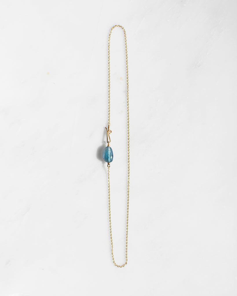 14K Blue Aquamarine Chain Necklace