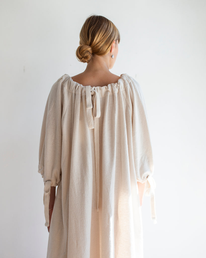 Missing You Already - Draw-String Dress in Cream