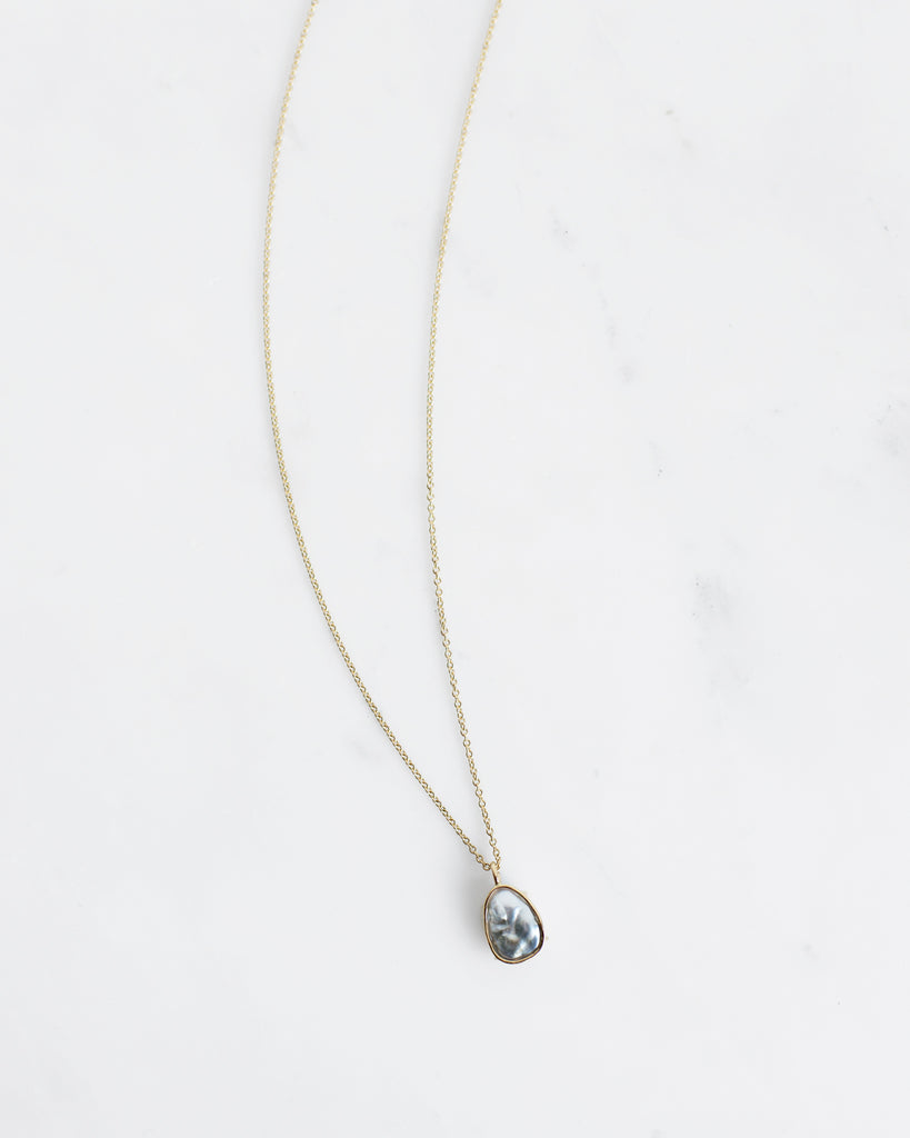 14k Keshi Pearl Floating Pendant Necklace