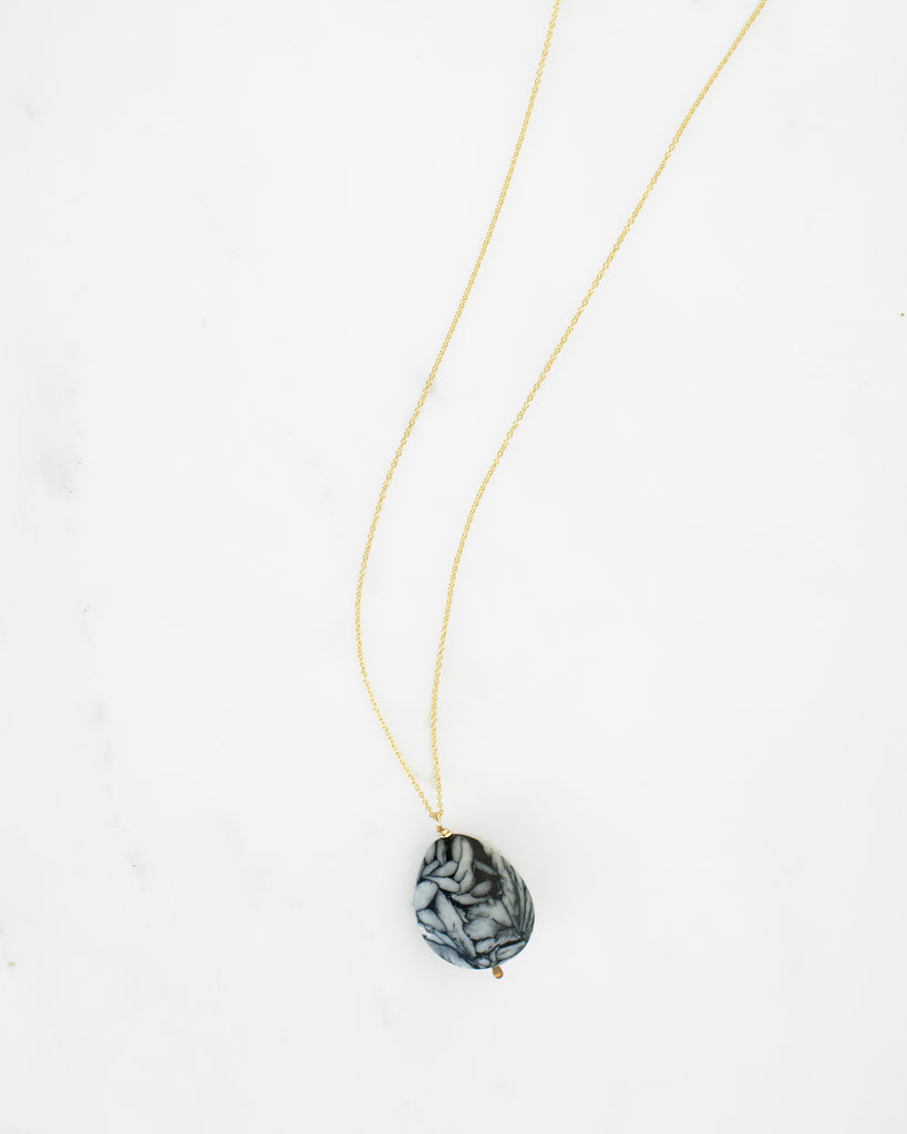 Pinolite Drop Necklace