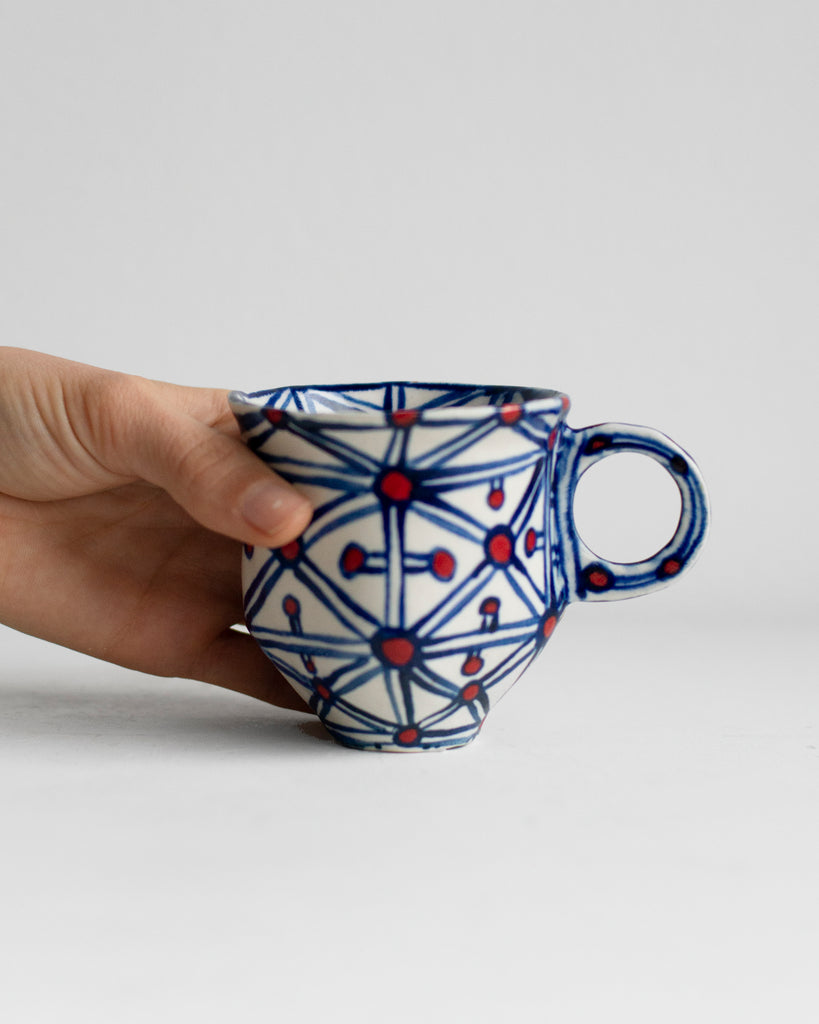 Nate Hill - Pattern Blue and Red Cup