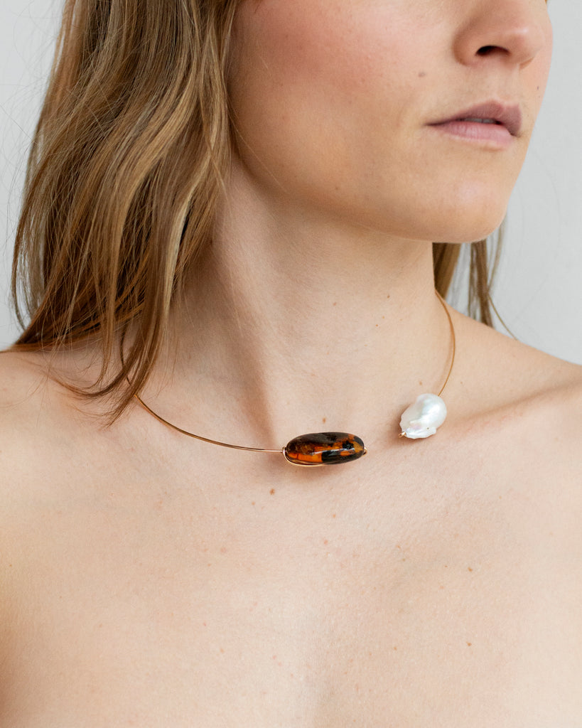 Amber and Pearl Collar
