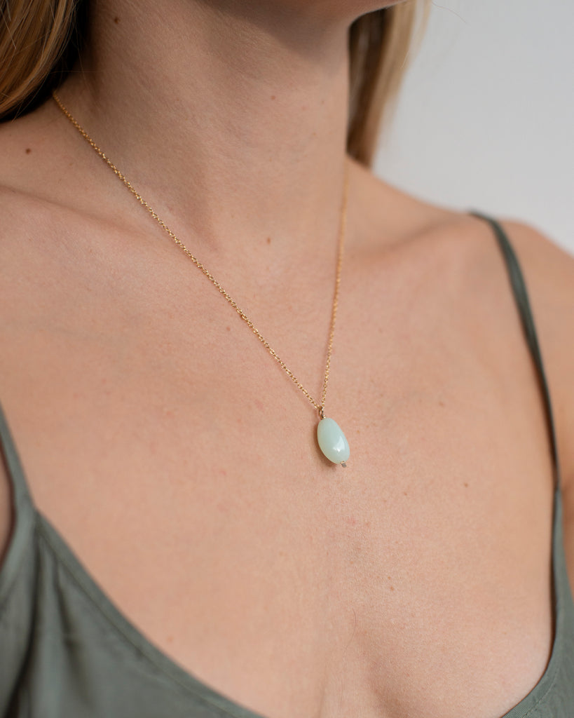 Mint Opal Drop Necklace