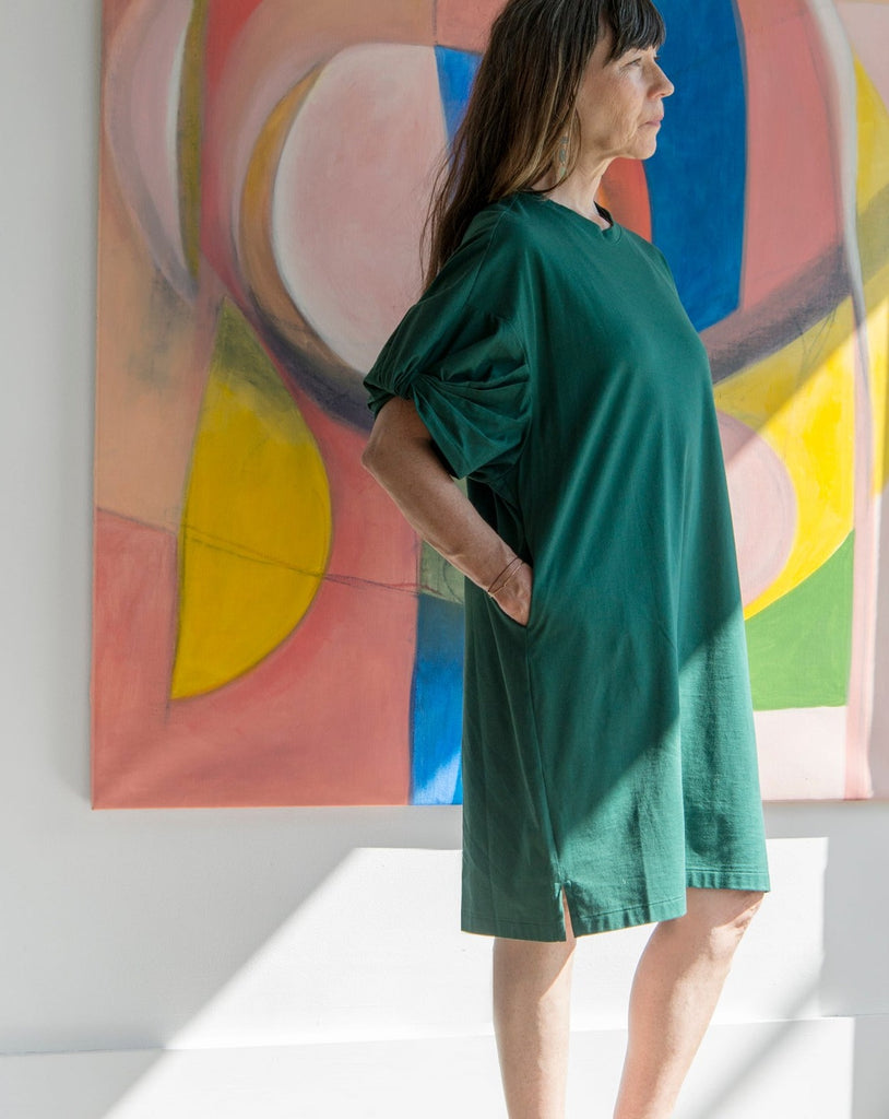 Sayaka Davis - Twisted Sleeve Mini Dress in Green
