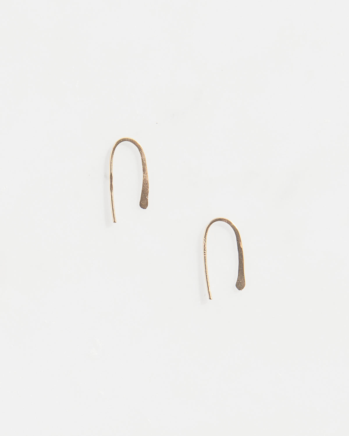 14K Petite Hammered Drop Earrings