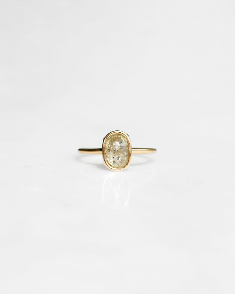 Mineral Diamond Floating Ring - Spring Green