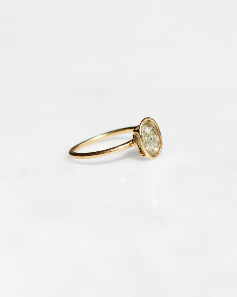 Mineral Diamond Floating Ring - Spring Green