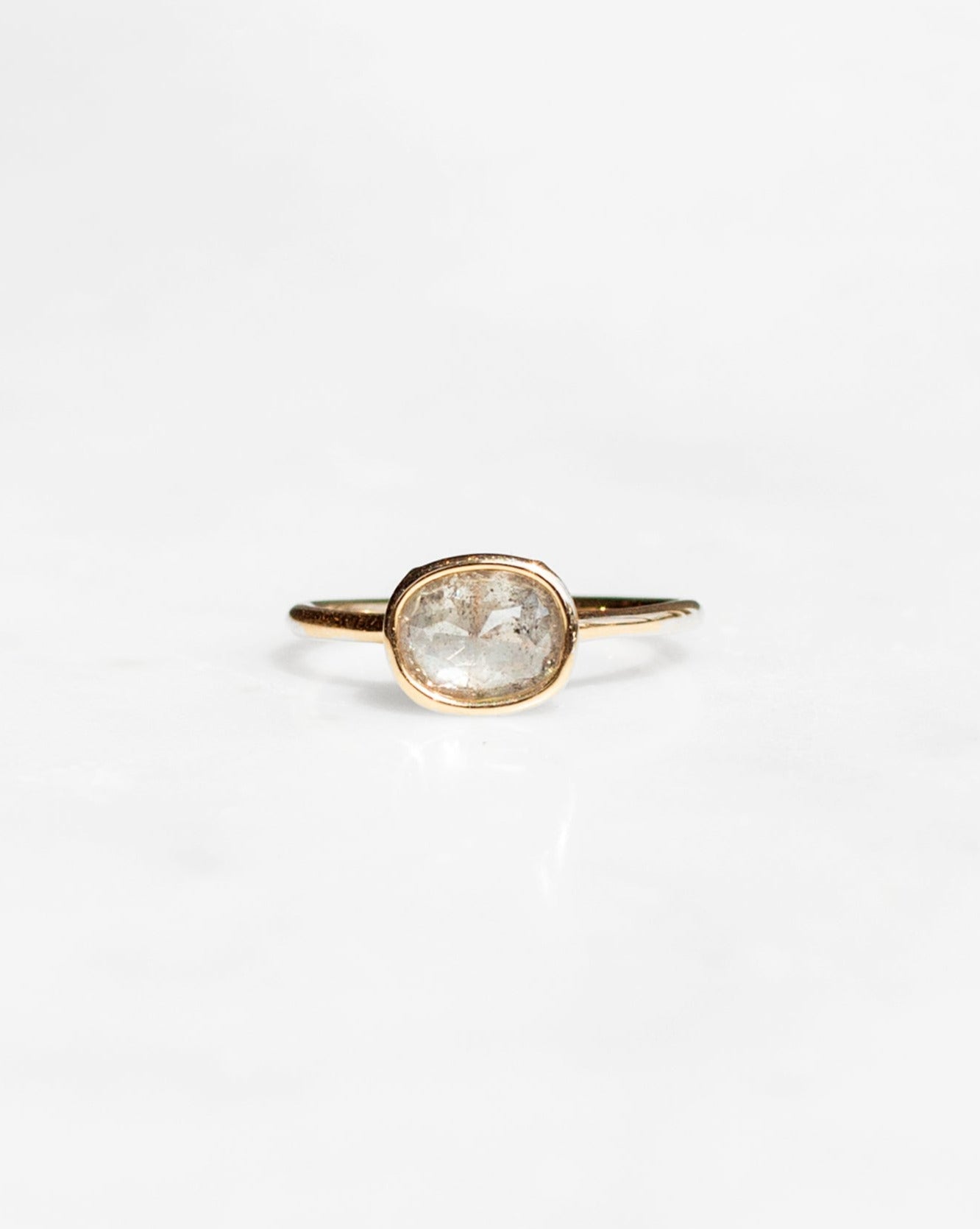 Mineral Diamond Floating Ring - East West Salt and Pepper