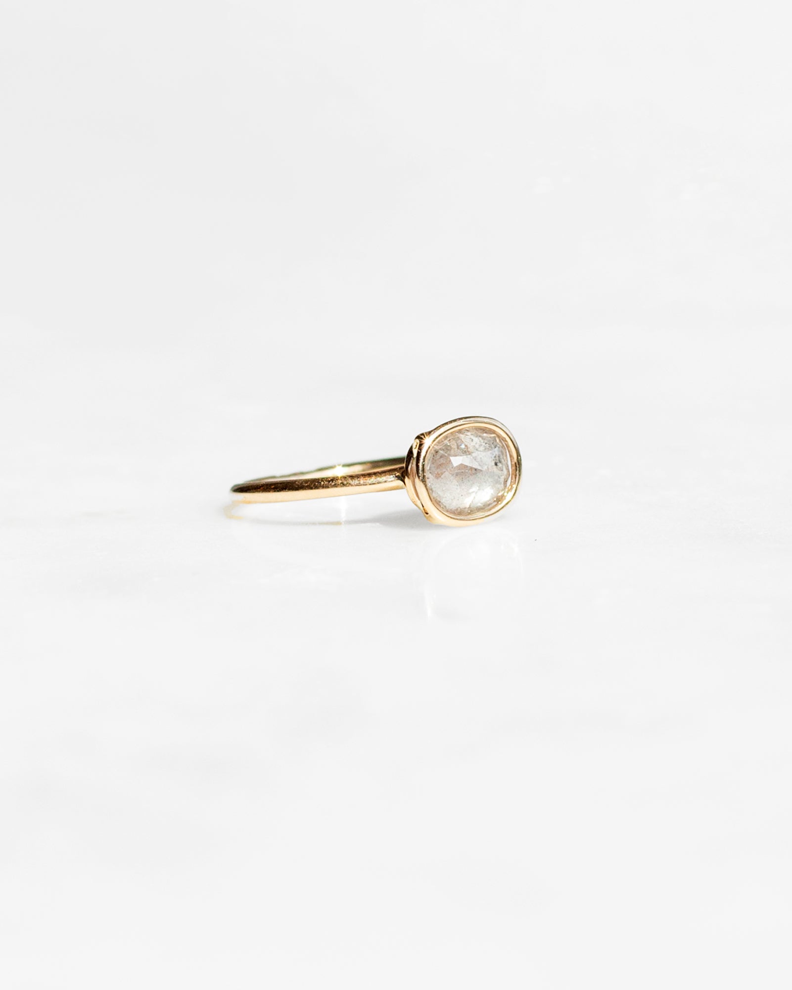 Mineral Diamond Floating Ring - East West Salt and Pepper