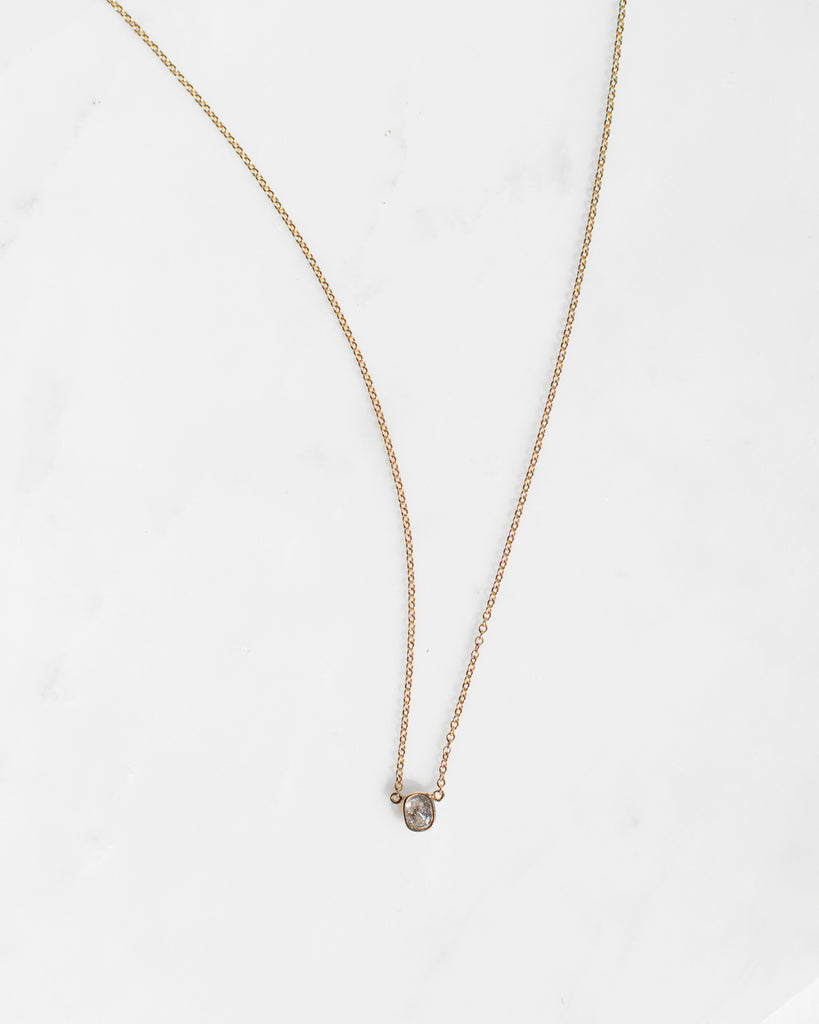 Salt and Pepper Floating Diamond Necklace