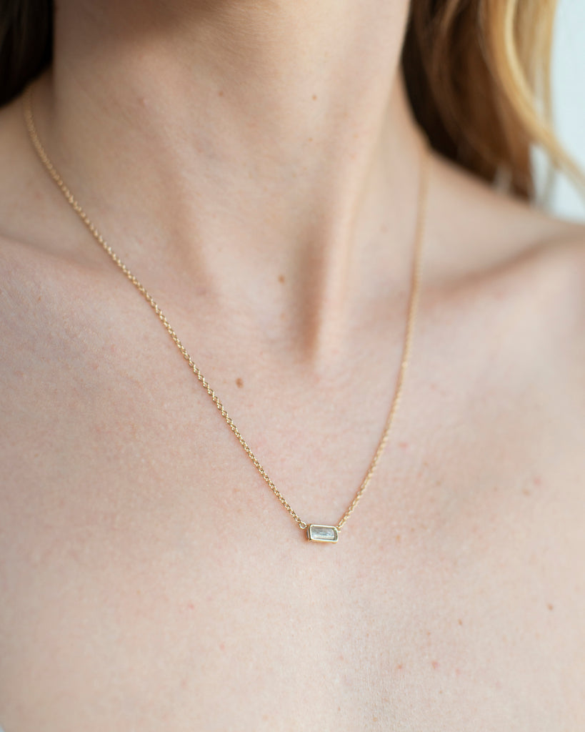 Rectangular Floating Diamond Necklace
