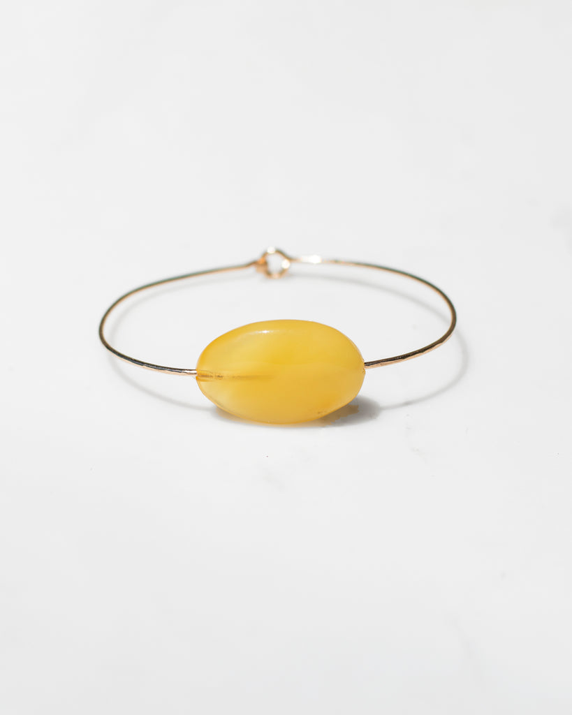 Lemon Amber Cuff Bracelet