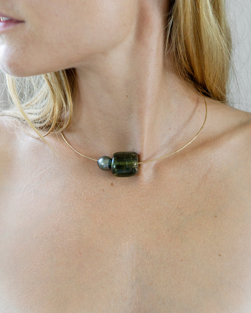 Tourmaline and Pearl Kissing Collar