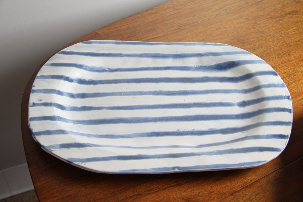 ANK - Blue Stripe Serving Platter 01