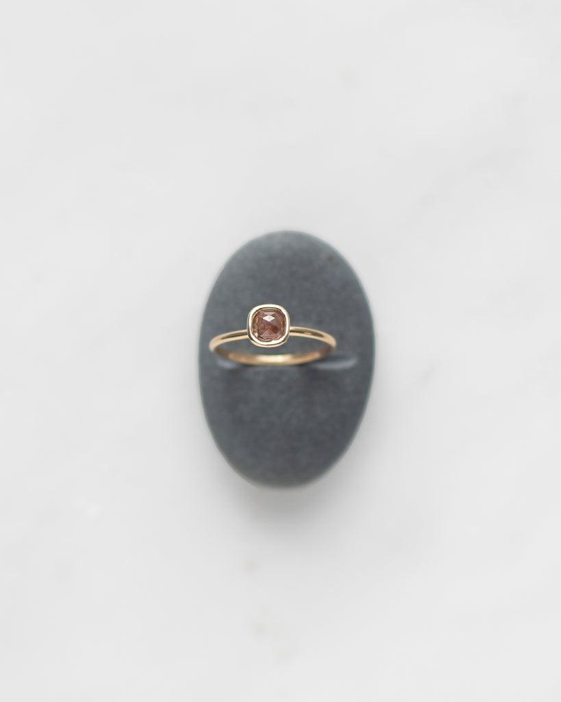 Petite Mineral Diamond Floating Ring - Rust