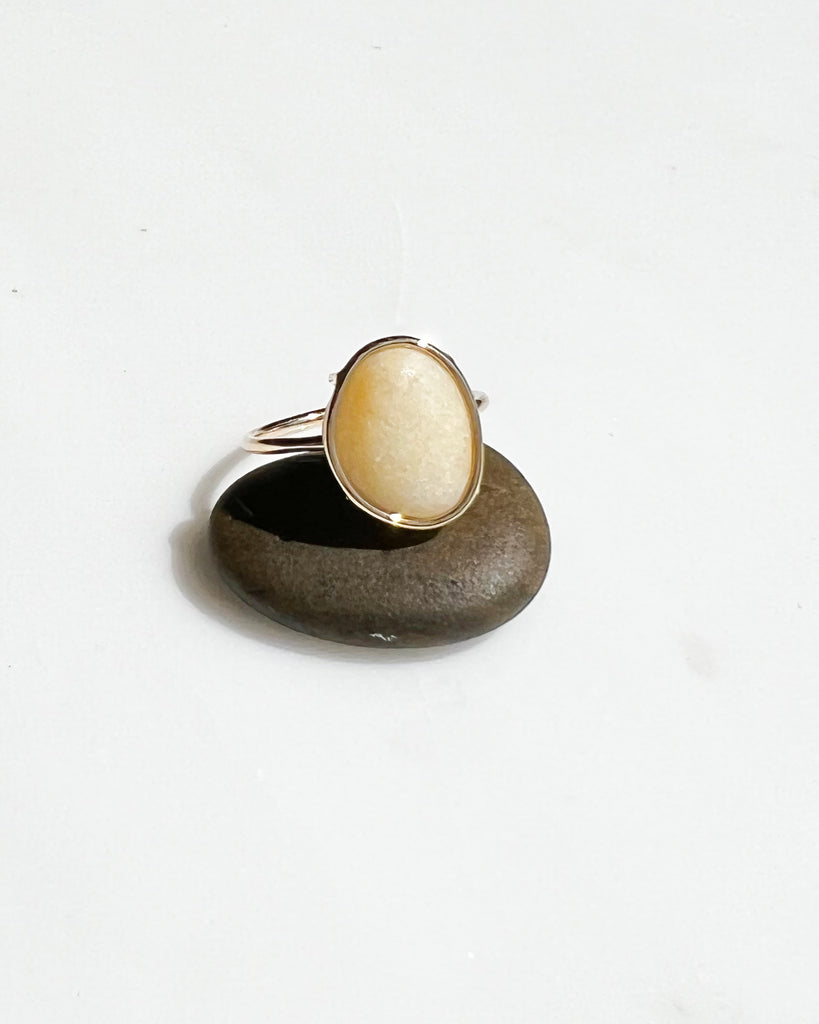 8.12.22 14k Mellow Yellow Island Stone Floating Ring